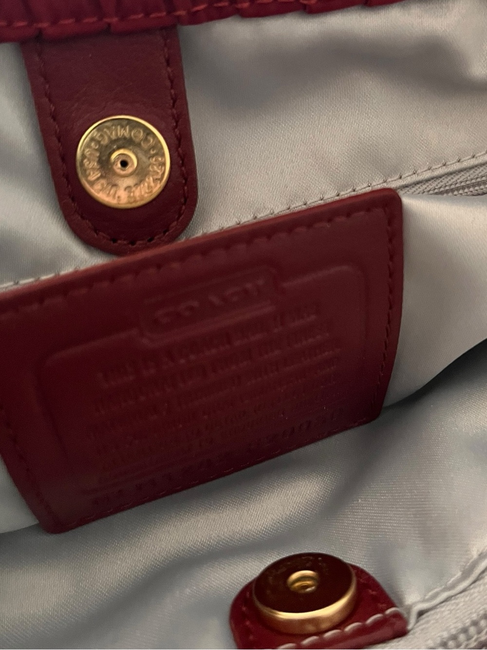 Coach F20050 Ashley Gathered Satin Carryall Satchel Bordeaux NWOT - Picture 3 of 15